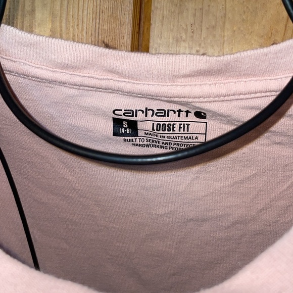 Carhartt Womens long sleeve shirt pink/burgendy size small western country top - Picture 4 of 5